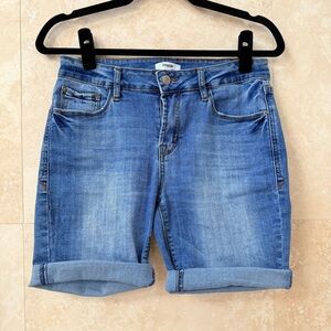 Kensie Cuffed Denim Shorts Size 4 Mid Rise Stretch Jean Shorts